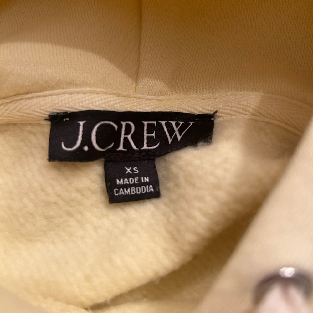 JCrew women’s cropped heritage hoodie. Pale yellow, size XS. New w/out tags - Picture 4 of 6